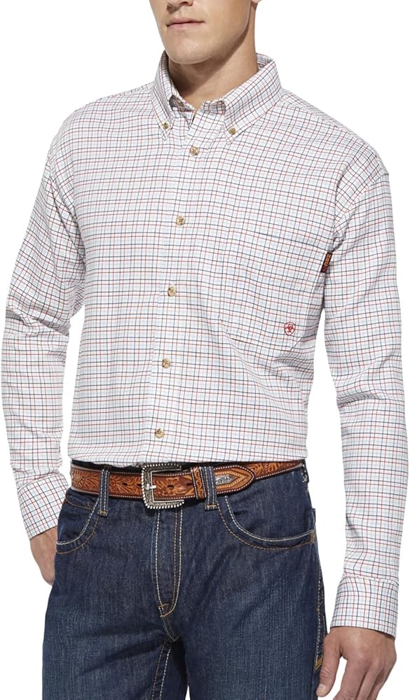 Ariat Male FR Gauge Work Shirt White Multi X-Large